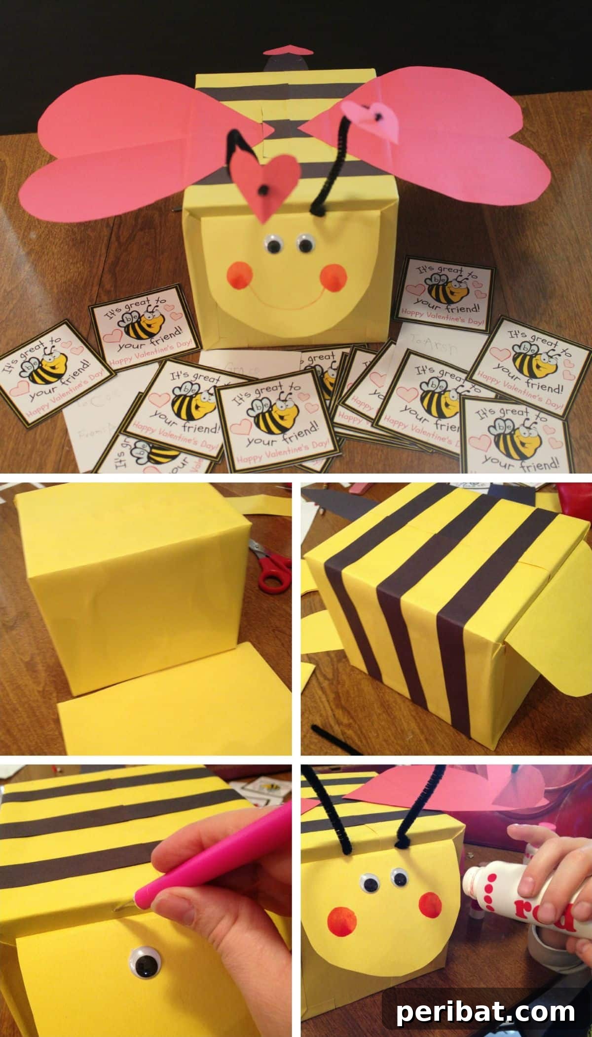 Sweet and Simple Valentine's Day Crafts for Children 3 Bee My Valentine Mailbox