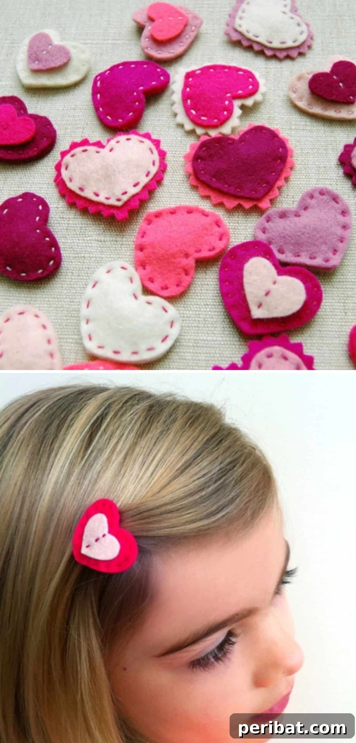 Sweet and Simple Valentine's Day Crafts for Children 7 DIY Heart Barrettes