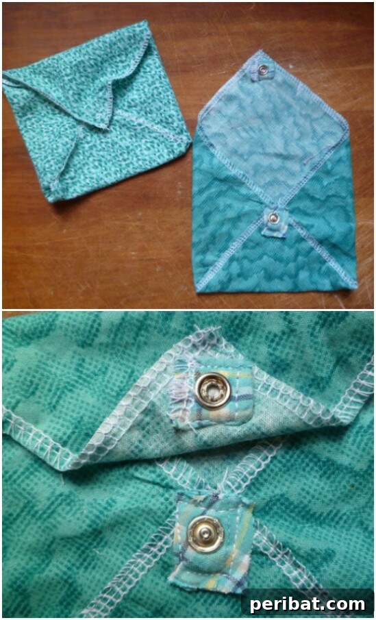 Reusable snack bags made from upcycled baby clothing with snap closures