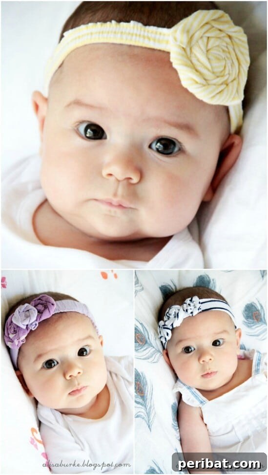 Cute headbands for little girls made from repurposed baby clothing