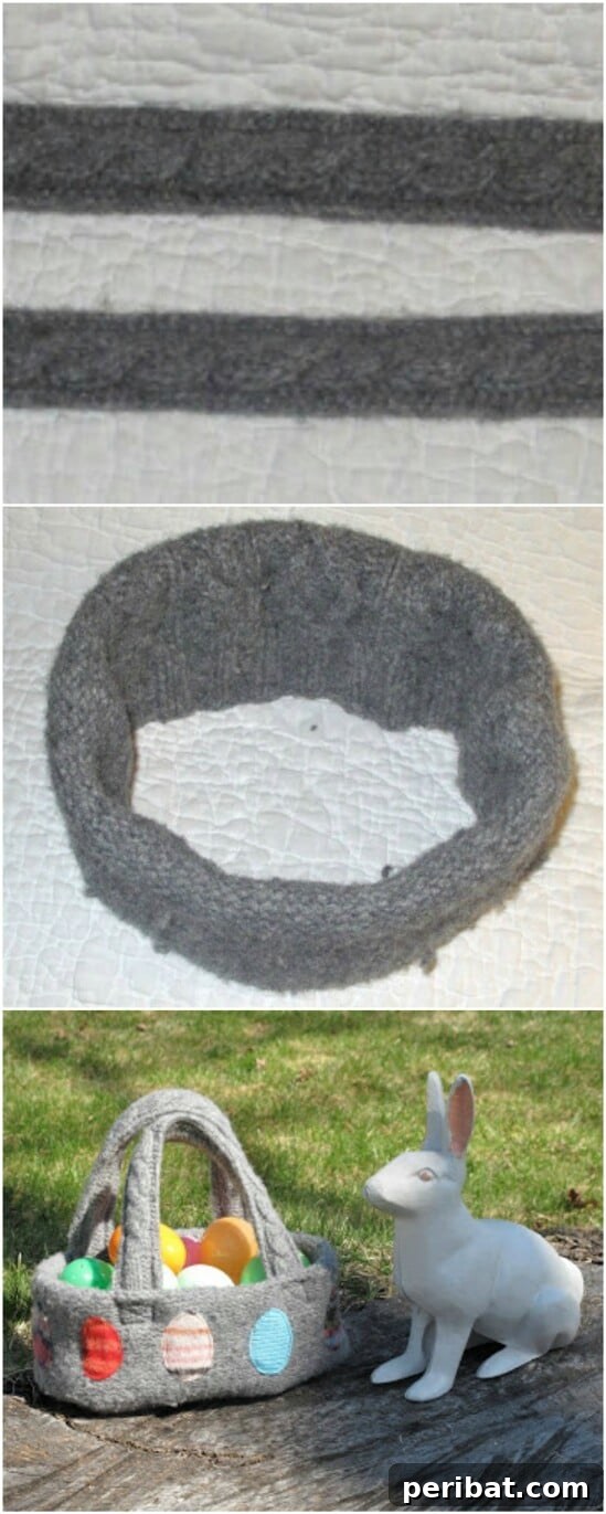 Sweater Salvation: Crafting New Life from Old Knits 13 Recycled Sweater Easter Basket - 50 Amazingly Creative Upcycling Projects For Old Sweaters
