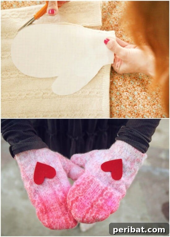Sweater Salvation: Crafting New Life from Old Knits 15 Heart Mittens - 50 Amazingly Creative Upcycling Projects For Old Sweaters