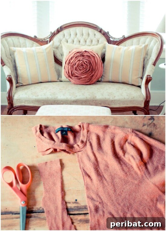 Sweater Salvation: Crafting New Life from Old Knits 18 Flower Sweater Pillow - 50 Amazingly Creative Upcycling Projects For Old Sweaters