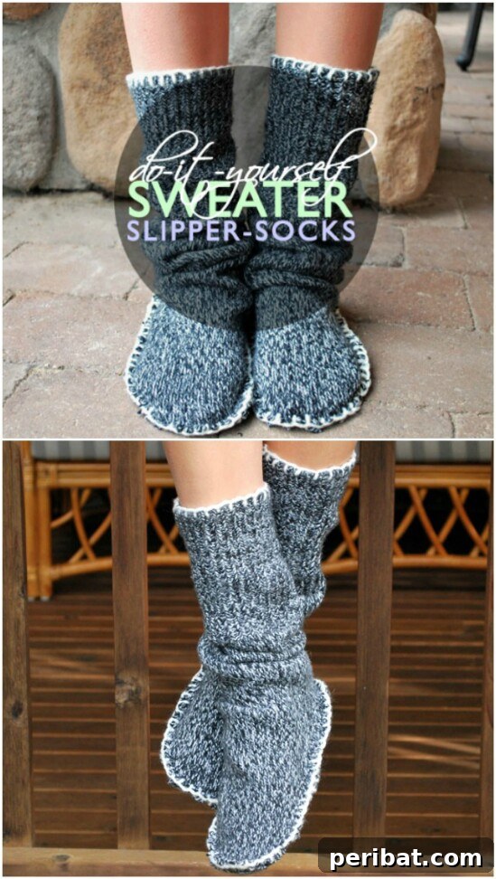Sweater Salvation: Crafting New Life from Old Knits 34 DIY Sweater Slipper Socks - 50 Amazingly Creative Upcycling Projects For Old Sweaters