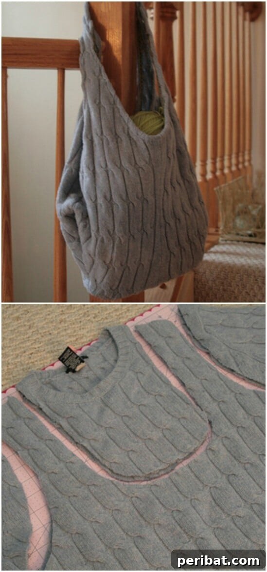 Sweater Salvation: Crafting New Life from Old Knits 44 Reusable Shopping Bag - 50 Amazingly Creative Upcycling Projects For Old Sweaters