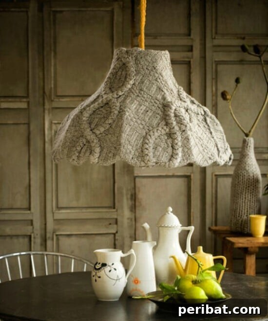 Sweater Salvation: Crafting New Life from Old Knits 46 Sweater Lampshade - 50 Amazingly Creative Upcycling Projects For Old Sweaters