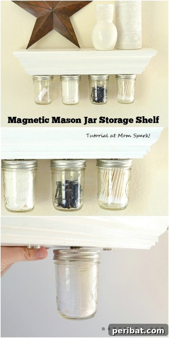 Magnetic Under Shelf Storage - 30 Mind Blowing DIY Mason Jar Organizers You’ll Want To Make Right Away