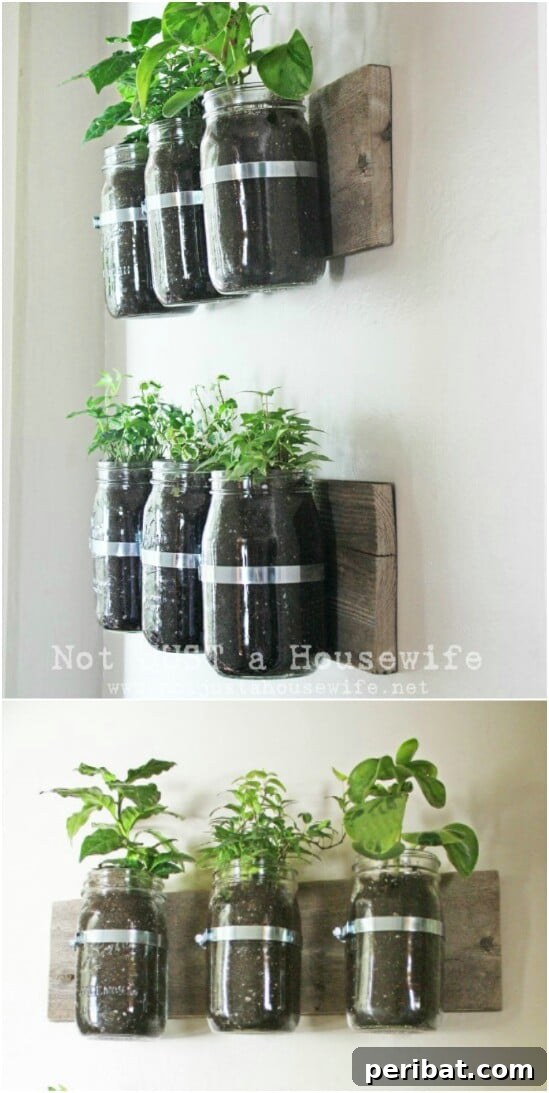 DIY Wall Planter - 30 Mind Blowing DIY Mason Jar Organizers You’ll Want To Make Right Away
