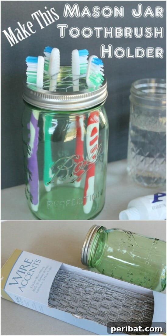 Sectioned Toothbrush Holder - 30 Mind Blowing DIY Mason Jar Organizers You’ll Want To Make Right Away