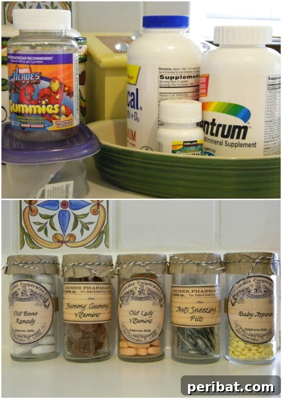 Vitamin Organizers - 30 Mind Blowing DIY Mason Jar Organizers You’ll Want To Make Right Away