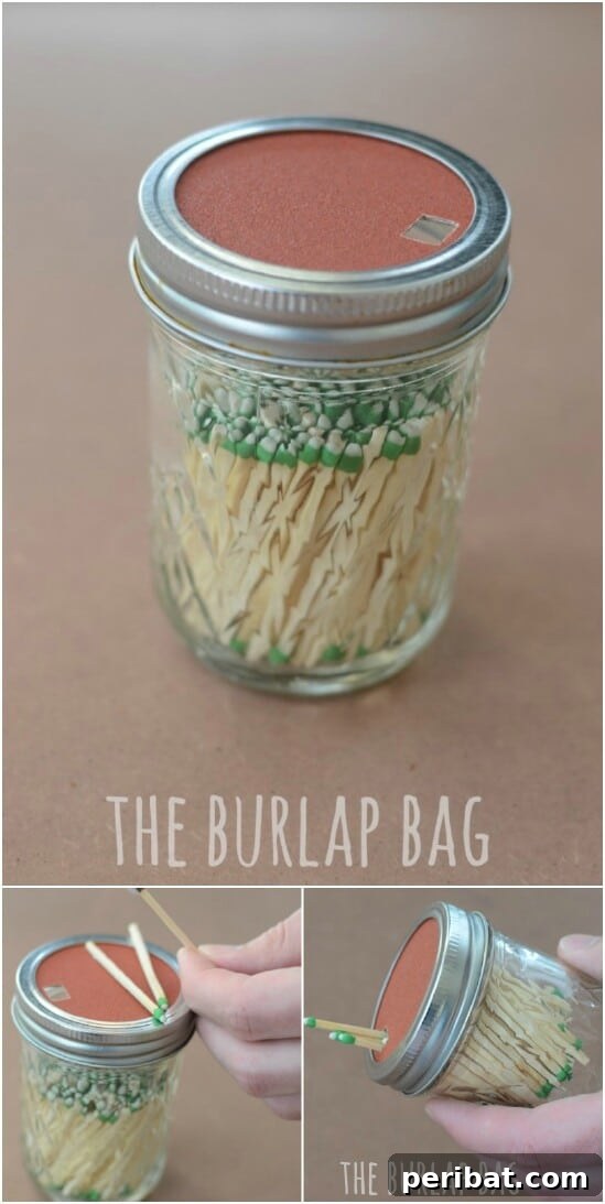 Mason Jar Matchbox - 30 Mind Blowing DIY Mason Jar Organizers You’ll Want To Make Right Away