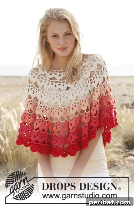 Easy Crochet 120 Free Patterns for Beginners 106 Ombre Poncho
