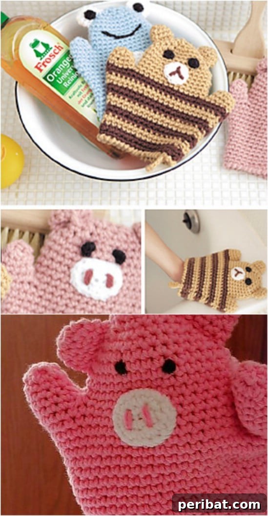Easy Crochet 120 Free Patterns for Beginners 121 Fun Animal Shaped Wash Mitts