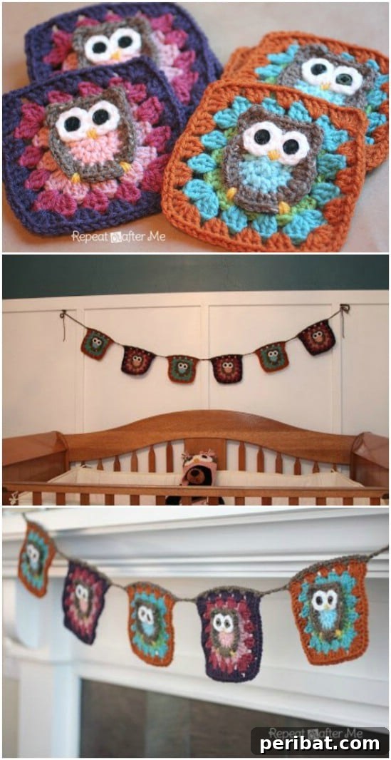 Easy Crochet 120 Free Patterns for Beginners 32 Owl Granny Square Crochet Pattern