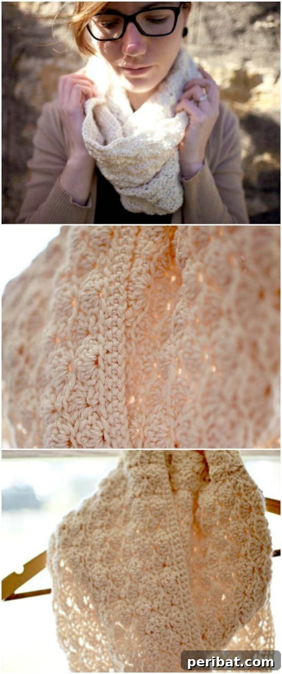 Easy Crochet 120 Free Patterns for Beginners 35 Shell Stitch Cowl Pattern