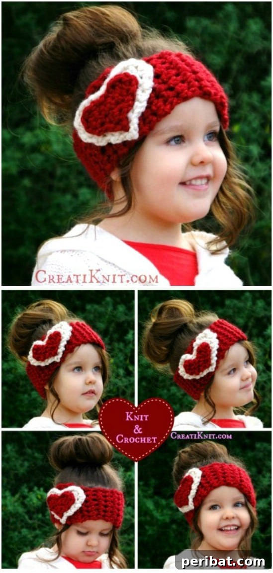 Easy Crochet 120 Free Patterns for Beginners 62 Little Girl’s Valentine Head Warmer