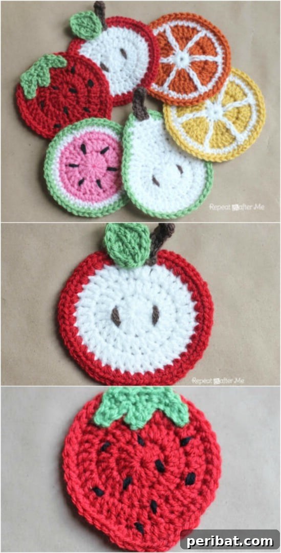 Easy Crochet 120 Free Patterns for Beginners 95 DIY Crocheted Fruit Coasters