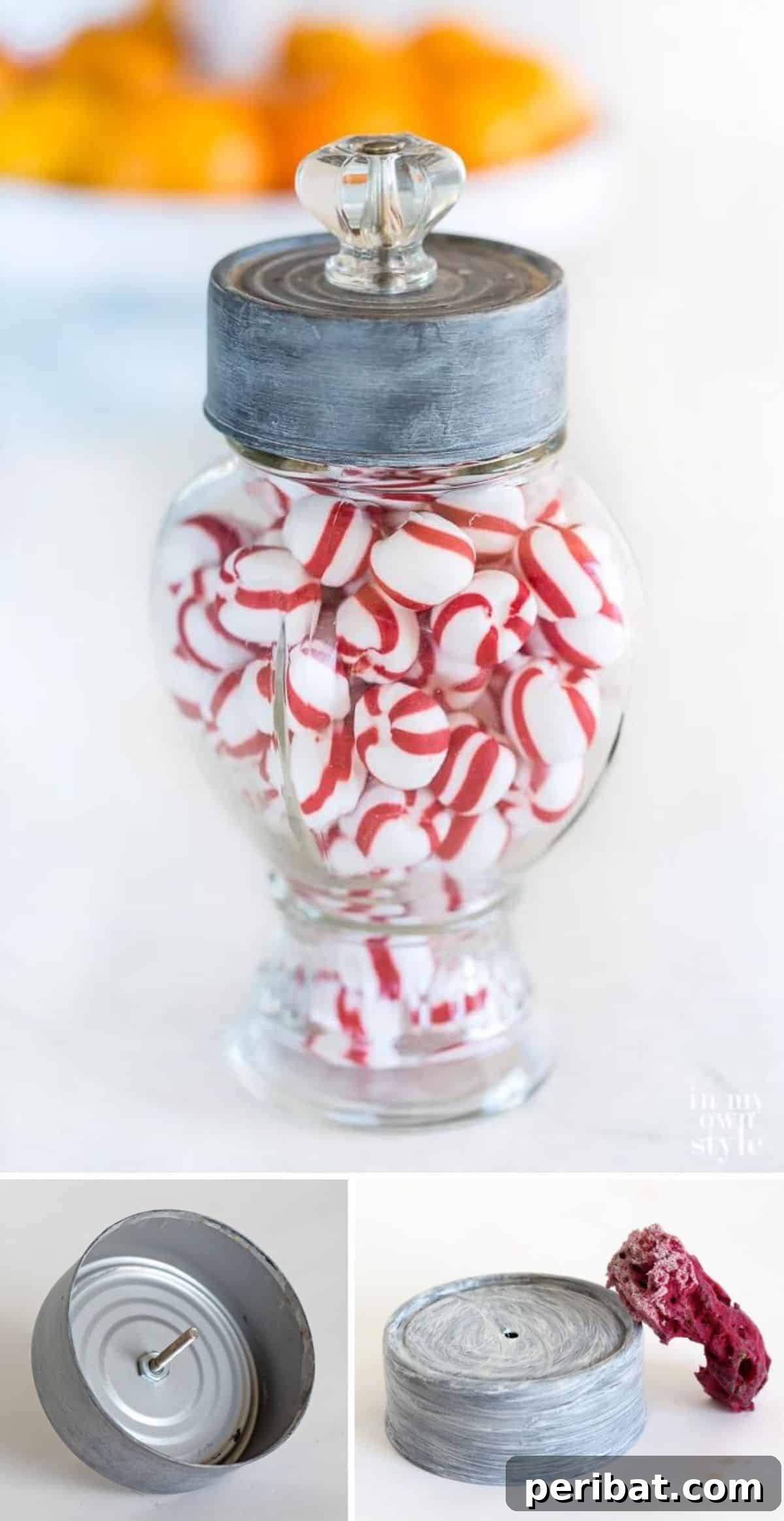 Faux Zinc Candy Jar Top