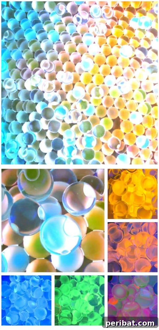 Glowing Rainbow Water Beads for Sensory Play