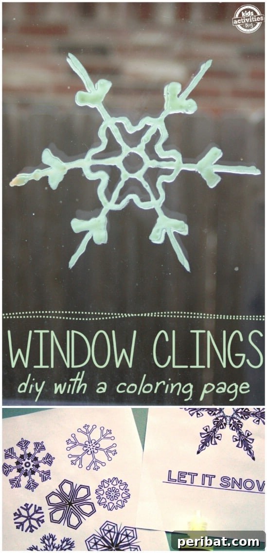 Glowing Winter Window Clings Snowflake Craft