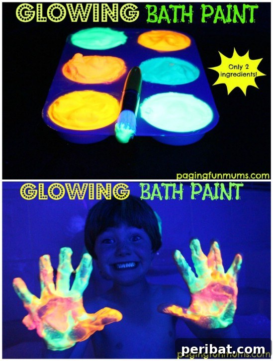 Glow In The Dark Bath Paint DIY