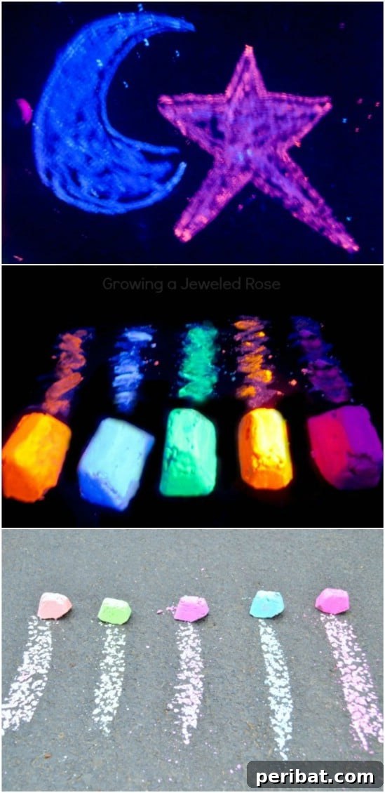 Homemade Glowing Sidewalk Chalk for Kids