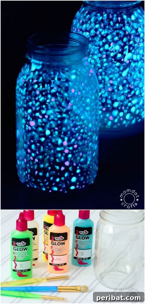 DIY Galaxy Jar with Glowing Effect
