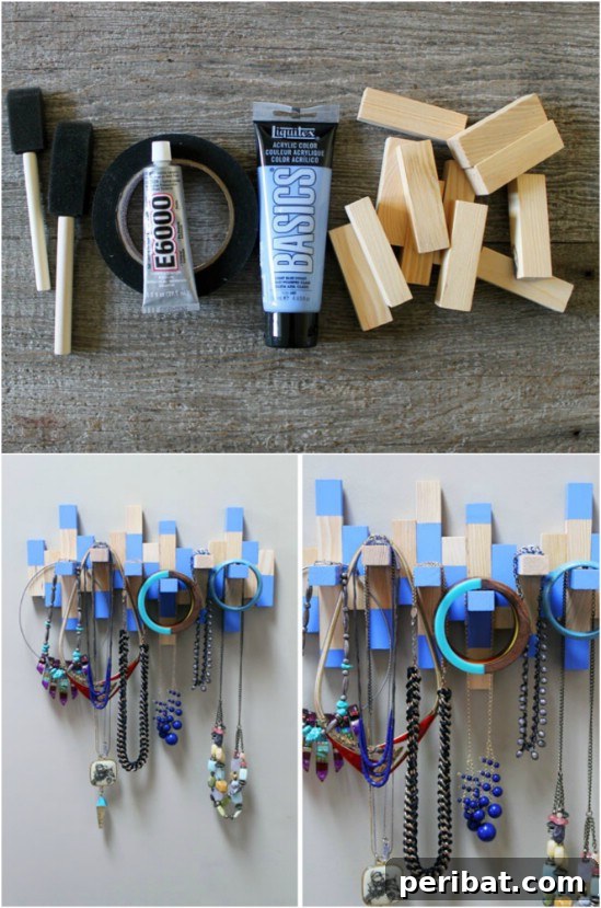 Jenga Board Necklace Rack