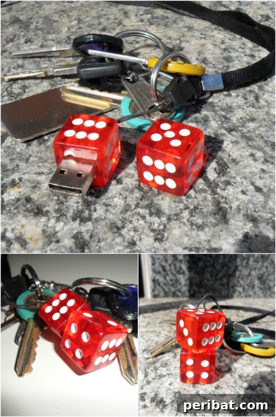 USB Dice Keychain