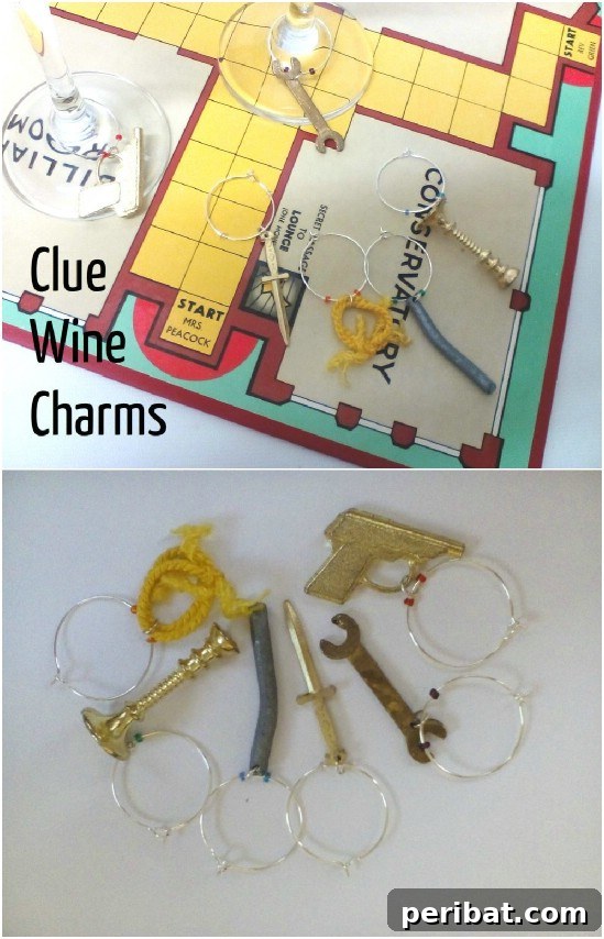 Clue Game Wine Charms