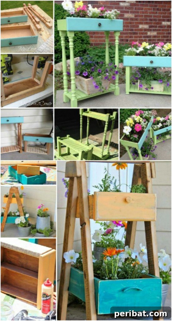 Upcycled Drawer Planters