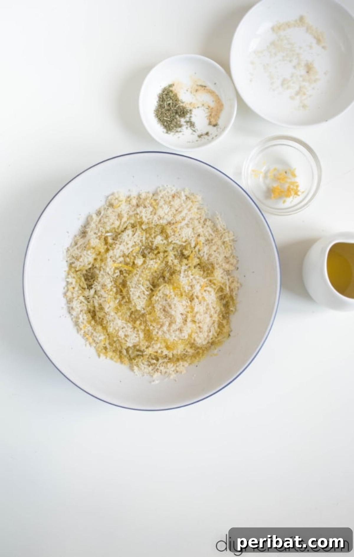 Golden Crispy Garlic Parmesan Salmon Perfection 4 Stirring together the ingredients.