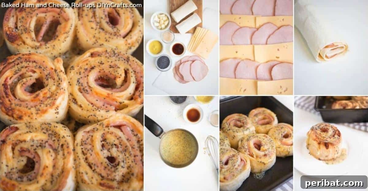 Baked Ham and Cheese Roll Ups Reimagined 2 Baked Ham and Cheese Roll-ups – A New Take on an Old Favorite collage