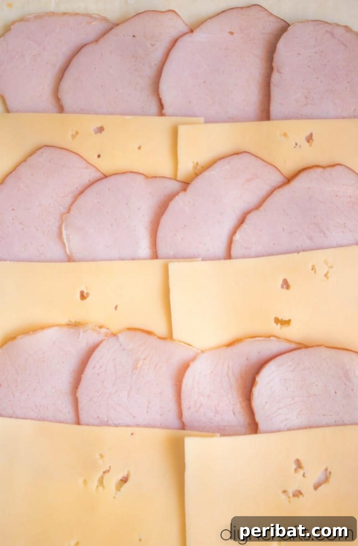 Baked Ham and Cheese Roll Ups Reimagined 4 Layer ham and cheese.