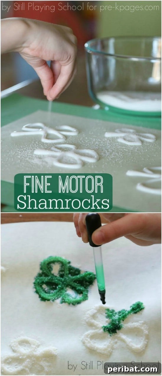 Fine Motor Sparkly Shamrocks