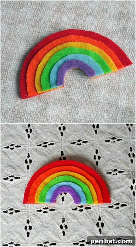 Layered Felt Rainbow Magnet