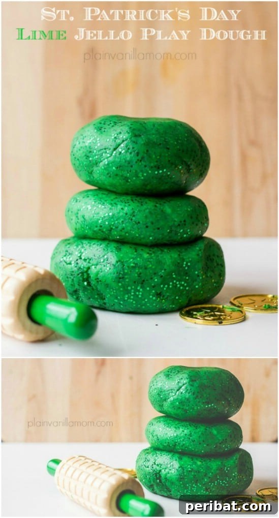 Sparkling Lime Jell-O Play Dough
