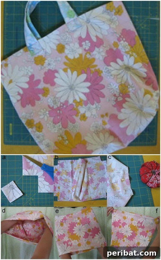 Repurposed Pillowcase Tote Bag