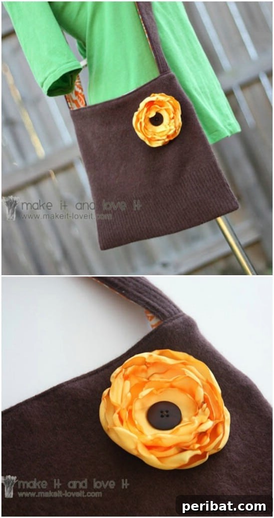 Repurposed Sweater Tote Bag