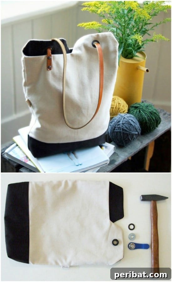 Minimalist Bag With Leather Straps