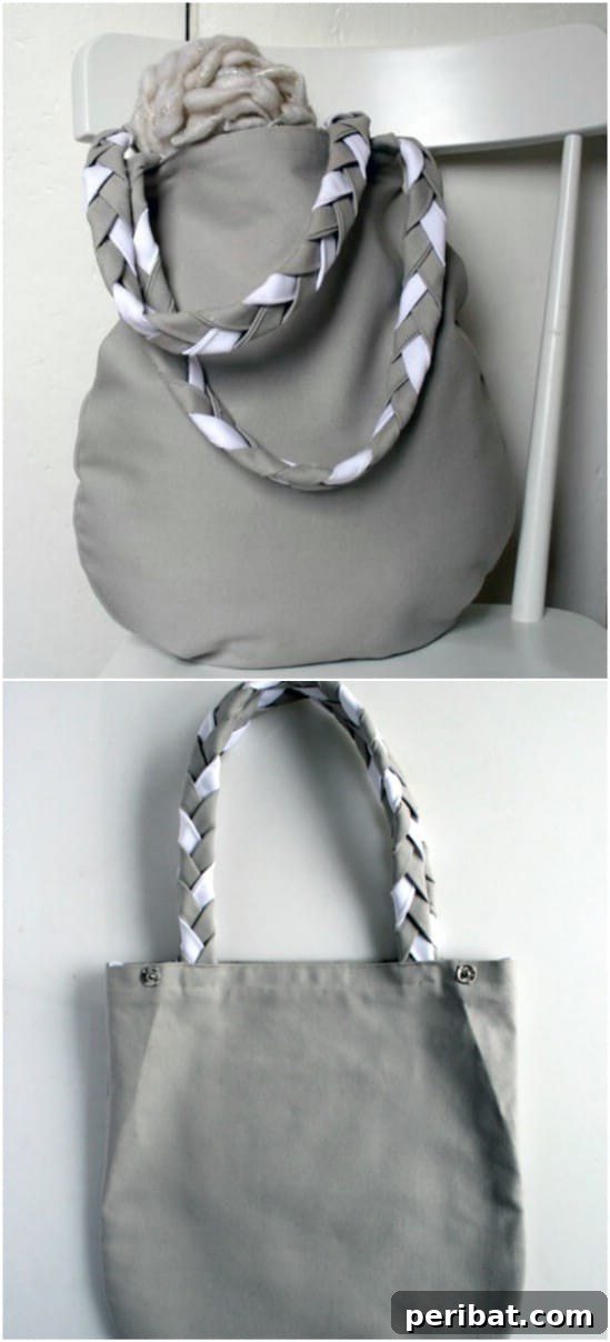 Braided Handle Tote Bag