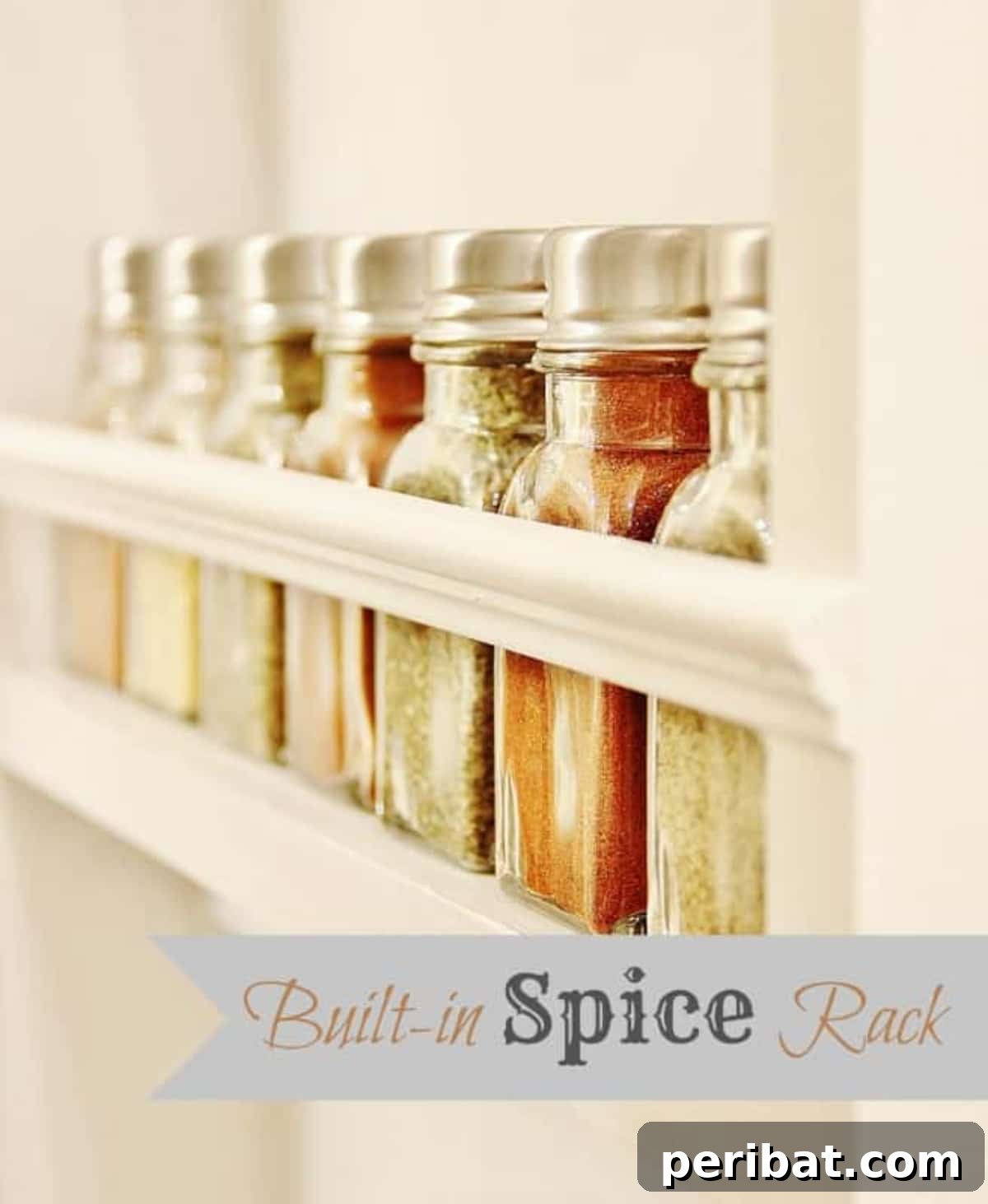 DIY Built-in Spice Rack for kitchen organization