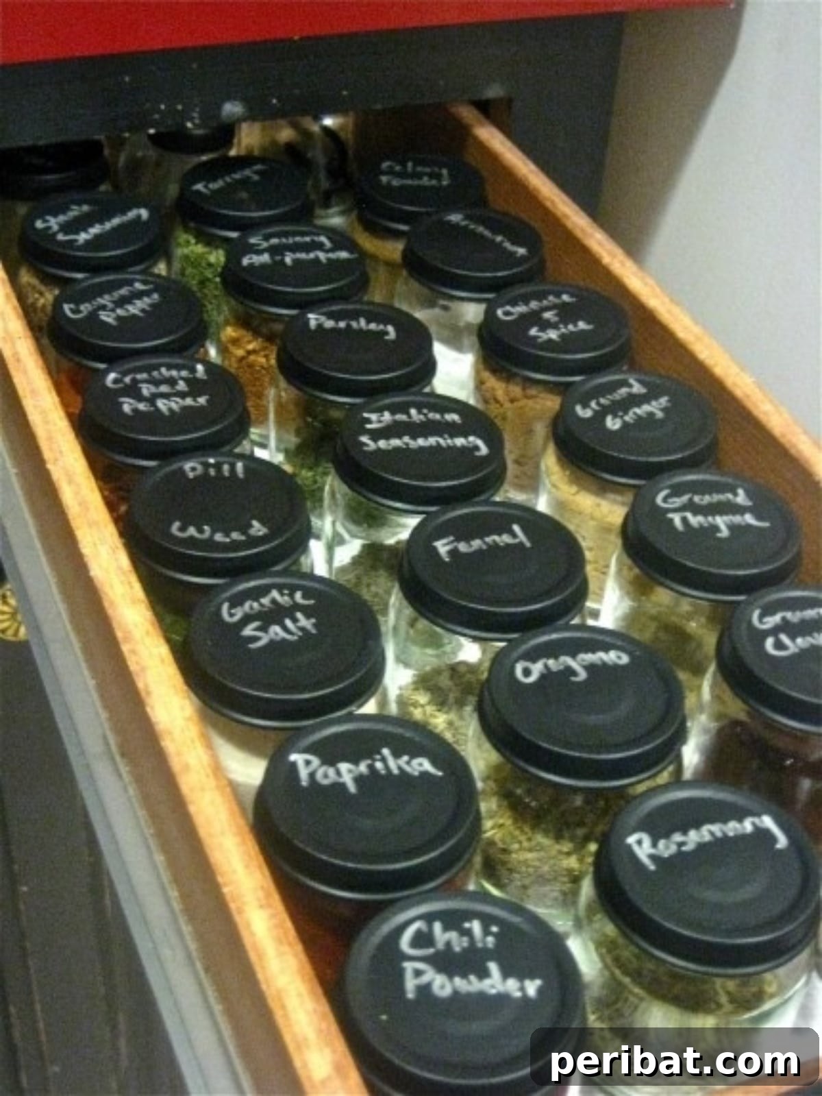 DIY jar drawer organization for cutlery