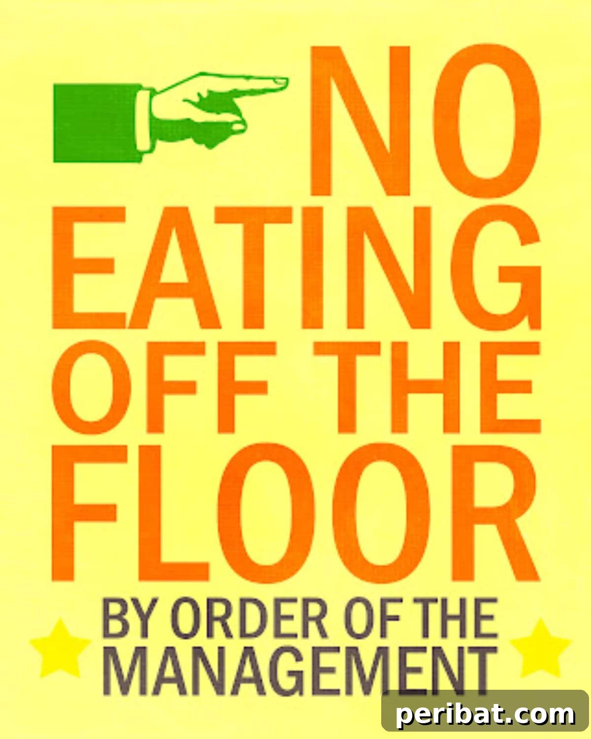 No Eating off the Floor - Free Printable framed kitchen art