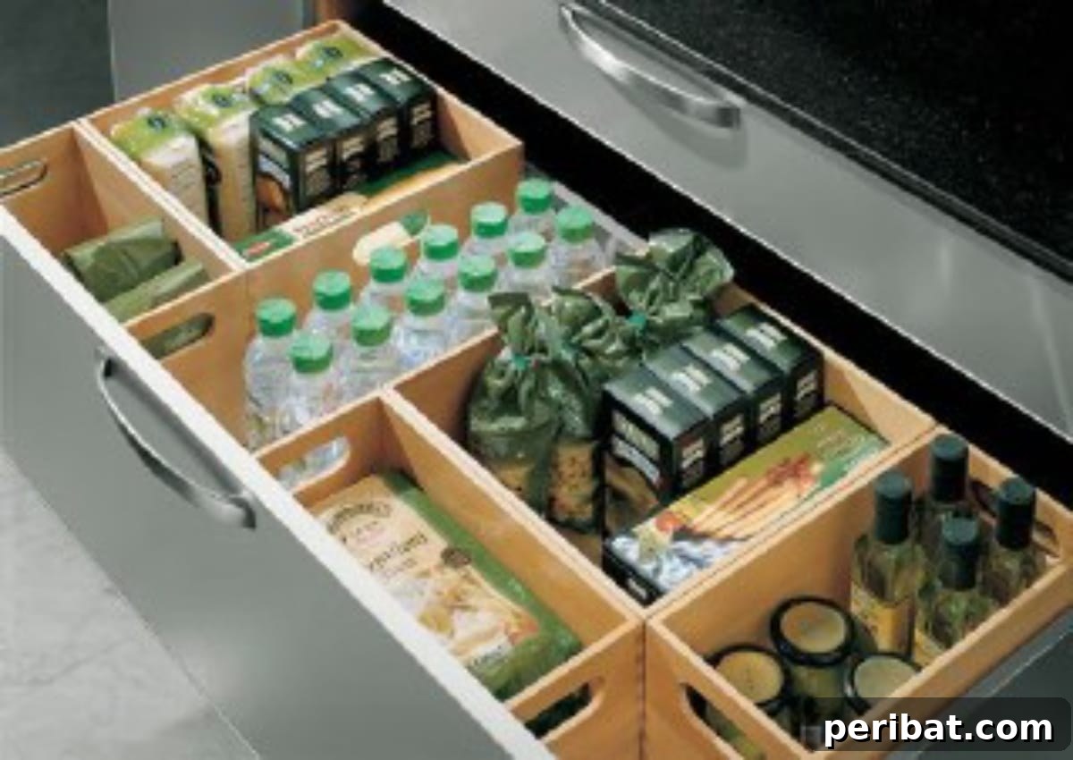 DIY Kitchen Drawer Organization with custom dividers
