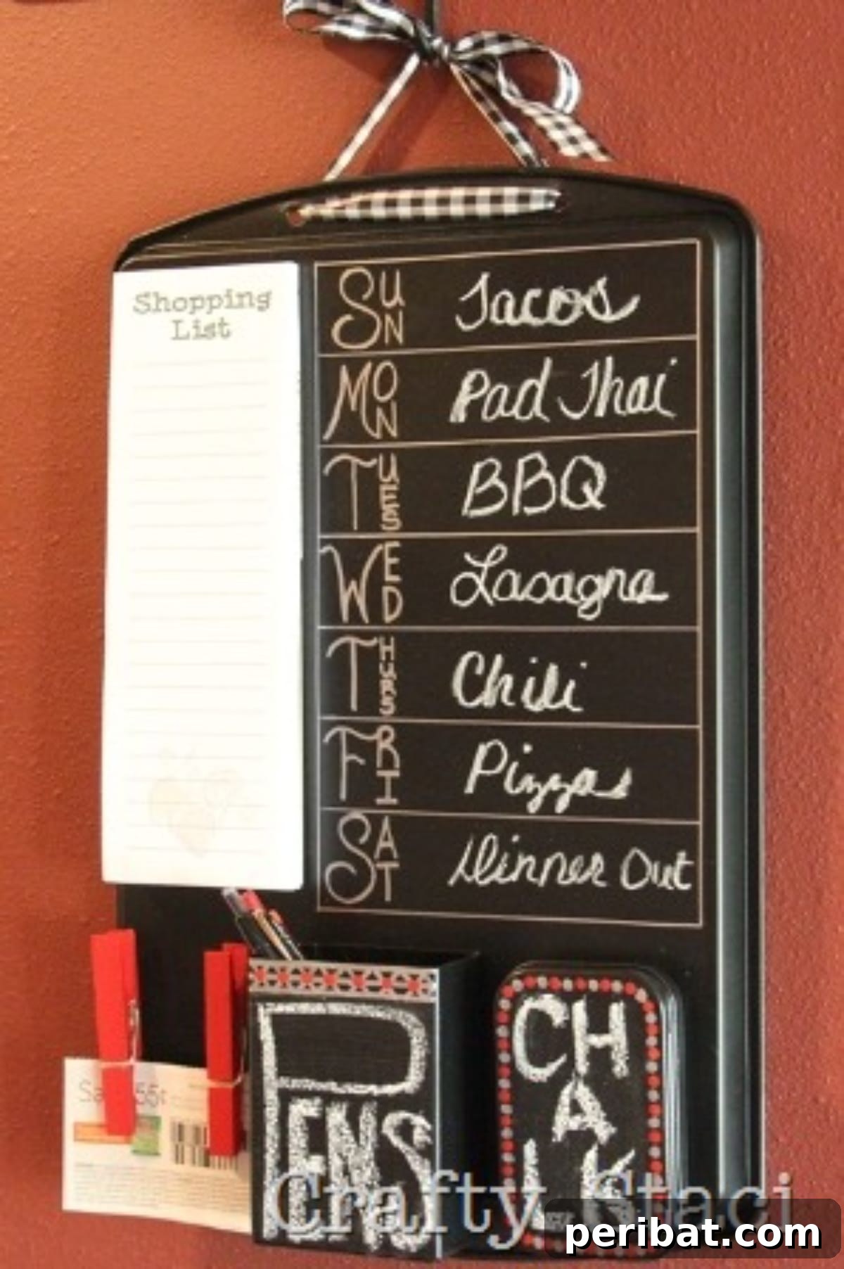 DIY Cookie Sheet Kitchen Command Center with notes and lists