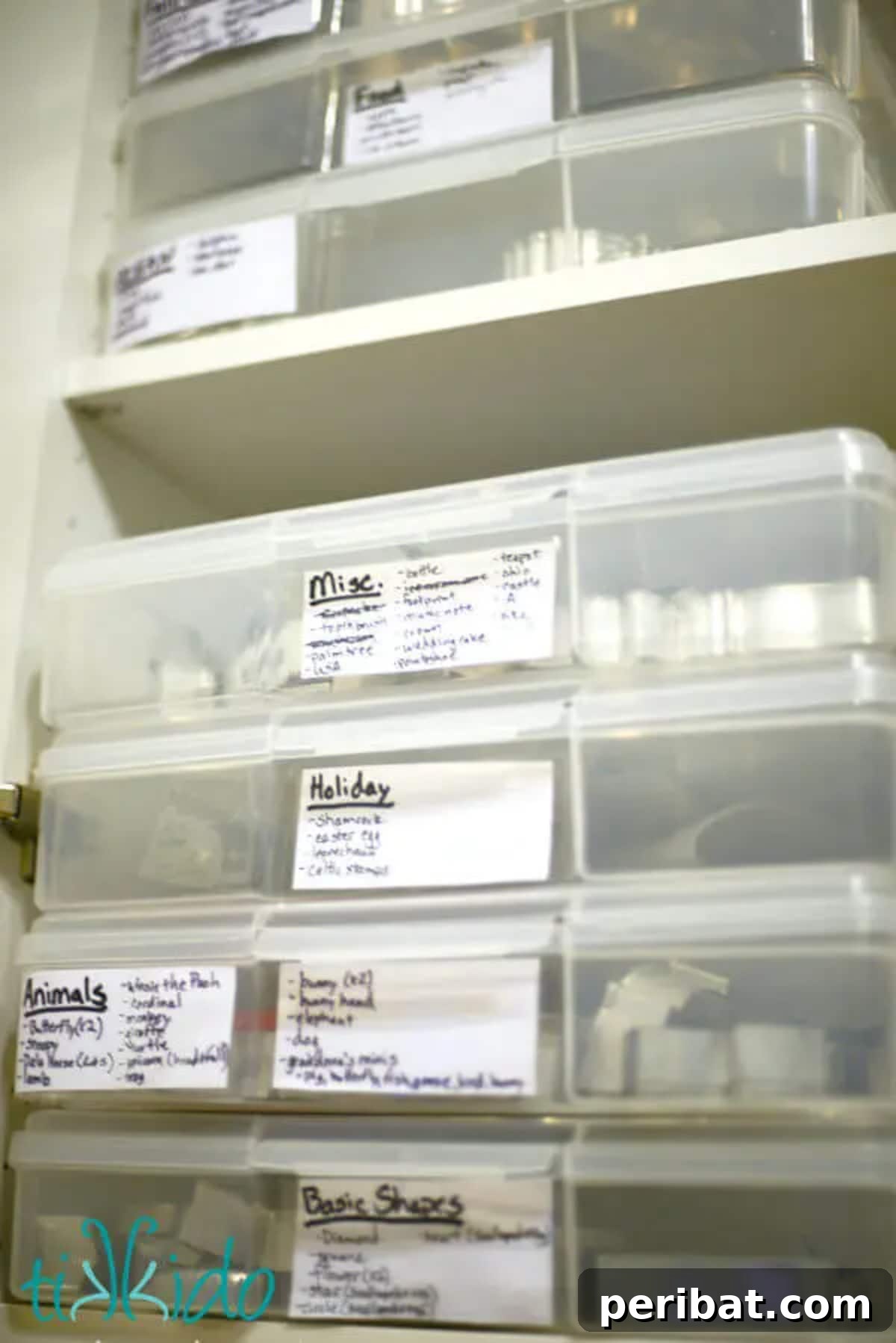 DIY Cookie Cutters organization in clear plastic bins