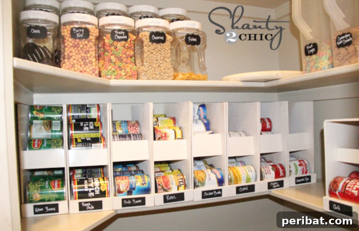 DIY Canned Food Storage with rolling mechanism