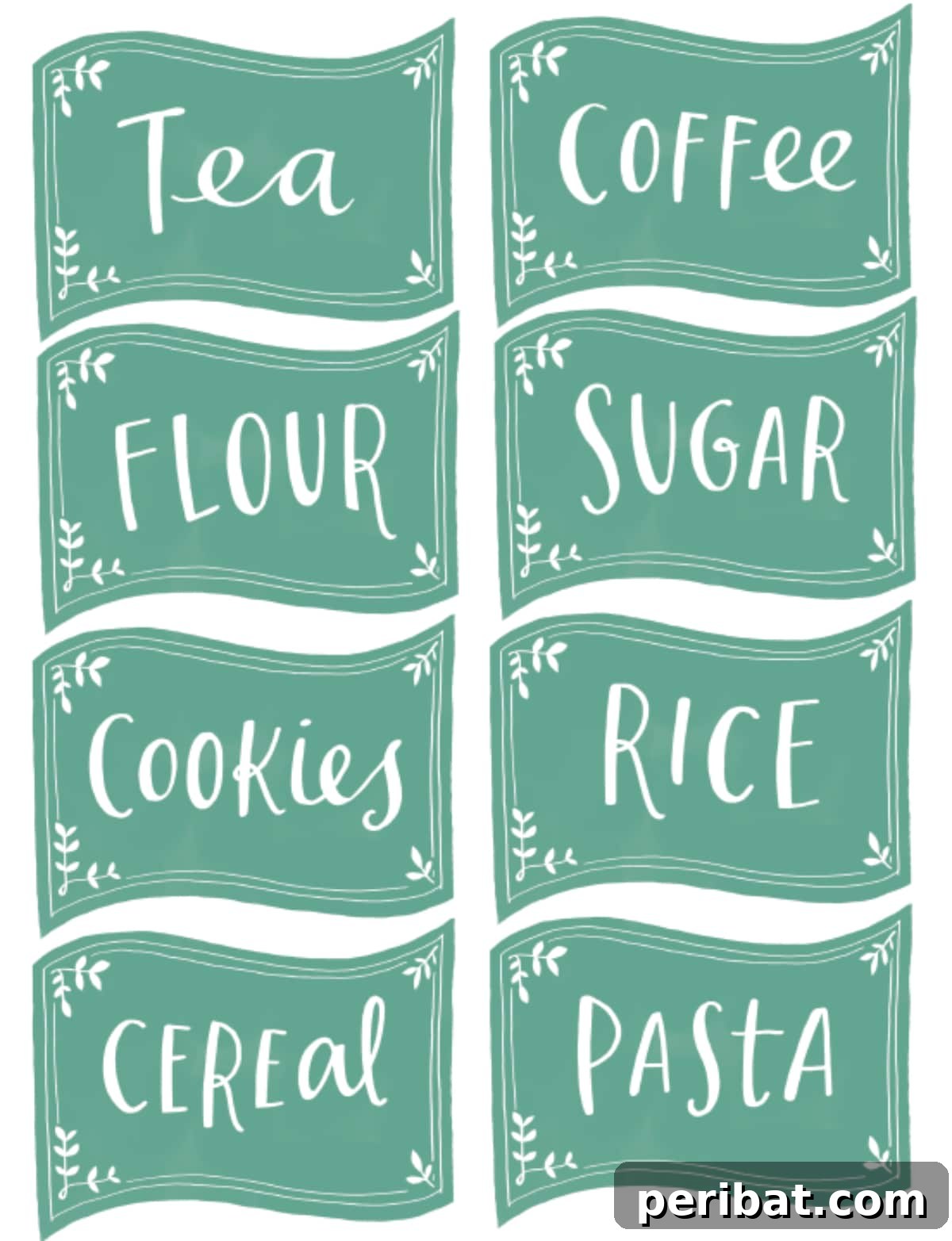 Free Kitchen Pantry Jar Organizing Labels for spices