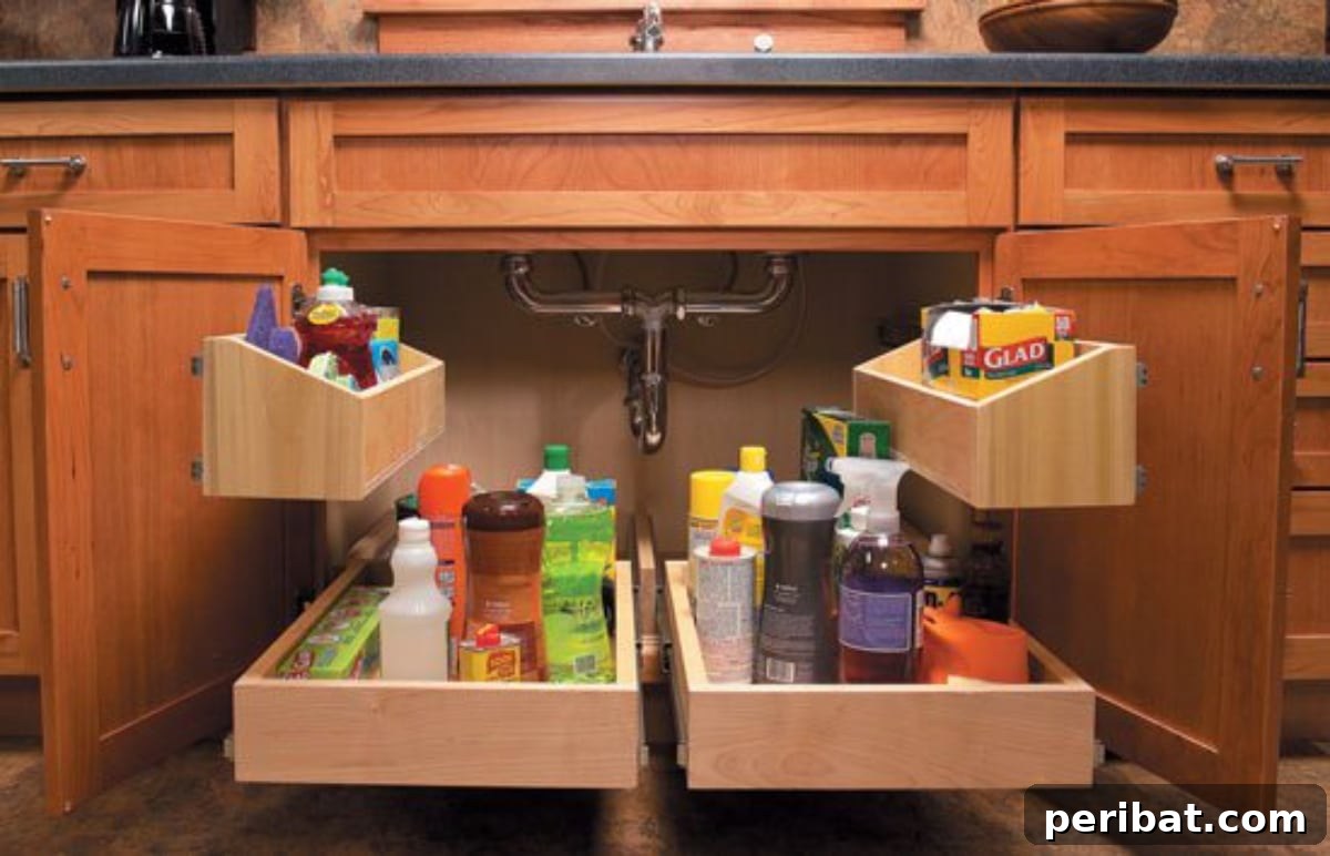 DIY Brilliant Under-Sink Storage with pull-out drawers